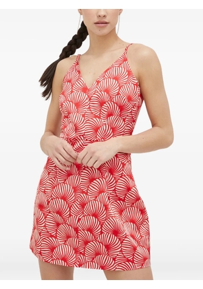 Morgan V-neck patterned mini dress - Red