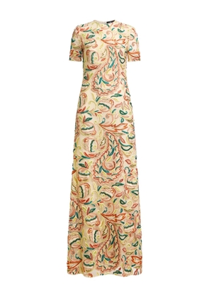 ETRO floral-embroidery dress - Yellow