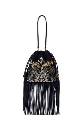 ETRO small Kalispera studded fringes bucket bag - Blue