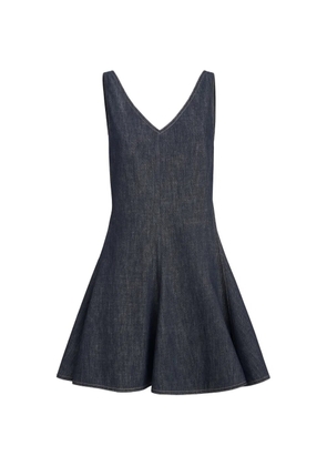 Brunello Cucinelli cotton denim-effect twill mini dress - Blue