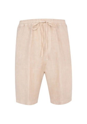 120% Lino drawstring bermuda shorts - Neutrals