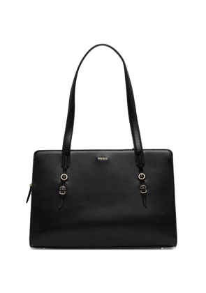 HUGO logo-plaque tote bag - Black