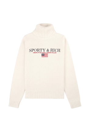 Sporty & Rich roll neck flag jumper - Neutrals