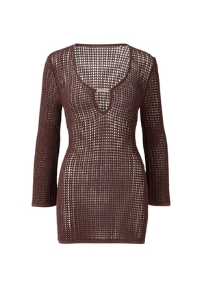 Melissa Odabash Ellis crochet mini beach dress - Brown