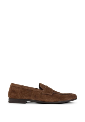 Prada piped detail leather loafers - Brown