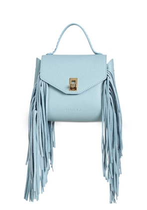 VISONA` mini Artico fringe-detail top-handle bag - Blue