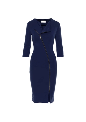 ROSERRY V-neck zip-fastening midi dress - Blue