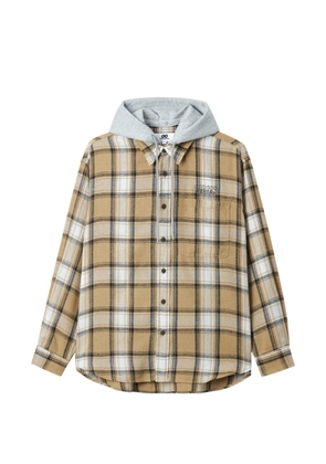 CHOCOOLATE hooded check-pattern jacket - Brown