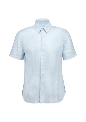 120% Lino striped short-sleeve shirt - Blue