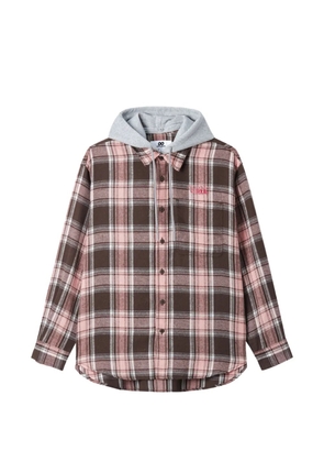 CHOCOOLATE hooded check-pattern jacket - Pink