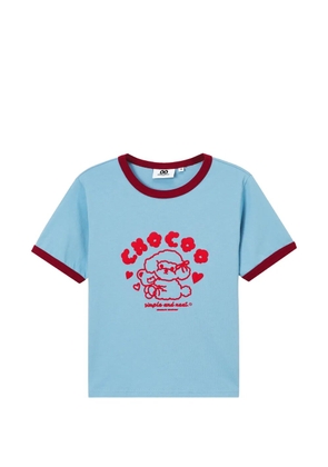 CHOCOOLATE graphic-detail cotton T-shirt - Blue