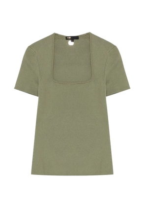 Maje square neck ribbed T-shirt - Green