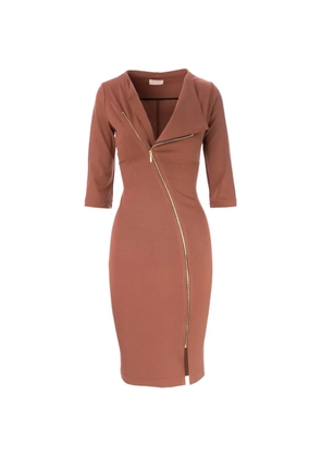 ROSERRY zip-fastening midi dress - Brown