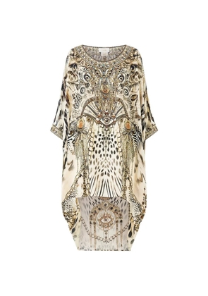 Camilla Lady lionheart scoop-neck midi dress - Neutrals