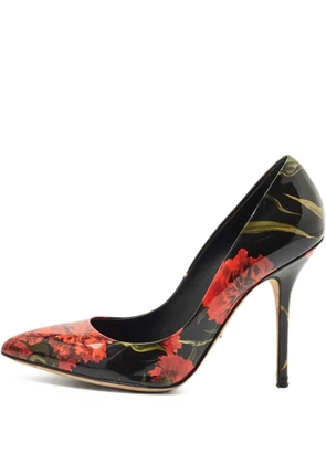 Dolce & Gabbana Pre-Owned floral print pumps 37.5 - Black