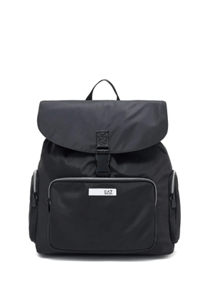 Ea7 Emporio Armani buckle-fastening flap backpack - Black
