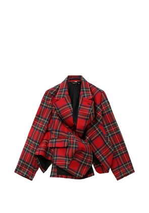 Comme Des Garçons tartan-pattern wool blazer - Red
