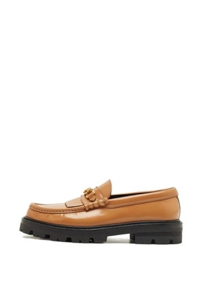 Celine Pre-Owned leather chunky-sole loafers - Brown