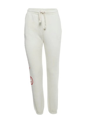 Gucci Pre-Owned logo print cotton trousers - White