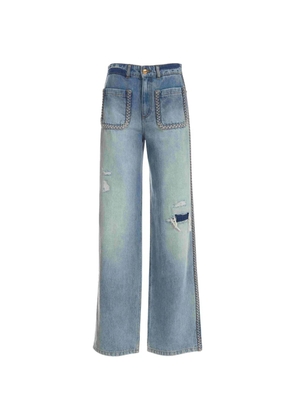Just Cavalli braided ripped jeans - Blue