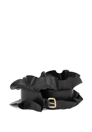 RED(V) ruffled belt - Black