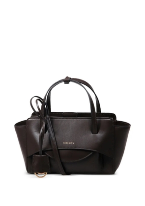 HIDESINS logo-print leather tote bag - Brown