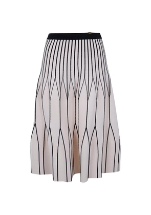 Elisabetta Franchi A-line striped midi skirt - Neutrals