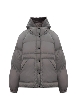 Yves Salomon hooded down jacket - Grey
