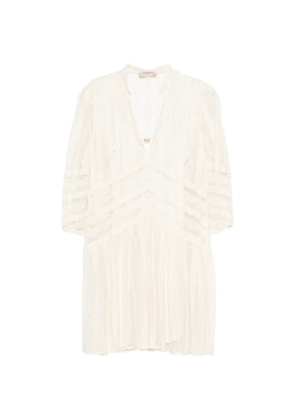 TWINSET laced V-neck mini dress - Neutrals