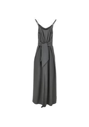 Emporio Armani bow sleeveless maxi dress - Grey