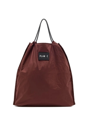 Plan C drawstring tote bag - Brown