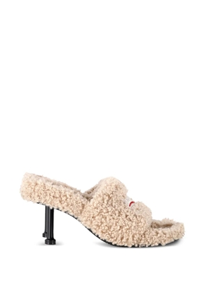 Balenciaga Pre-Owned Furry slide sandals - Neutrals