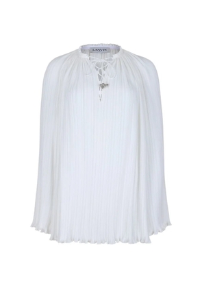 Lanvin pleated tie neck blouse - White
