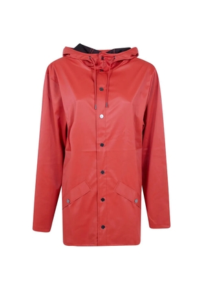 Rains Jacket hooded pocket jacket - Red