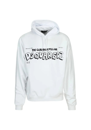 DSQUARED2 logo-print long-sleeve hoodie - White