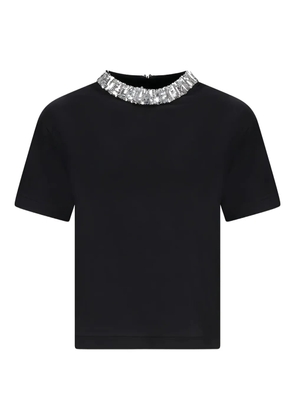 Valentino Garavani embellished-neck T-shirt - Black