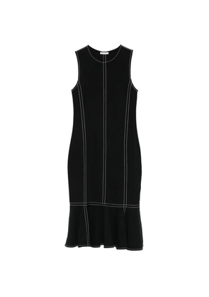 AMI Paris stitching detail ruffled dress - Black