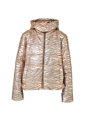 LIU JO hooded zebra-pattern jacket - Gold