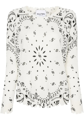 kujten Mela bandana-print jumper - White