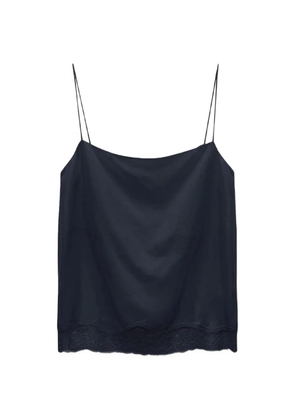 Dorothee Schumacher Habotai silk lace trim top - Blue