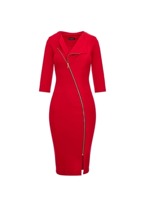 ROSERRY zip-fastening midi dress - Red