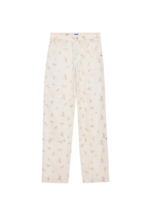 MSGM floral trousers - Neutrals