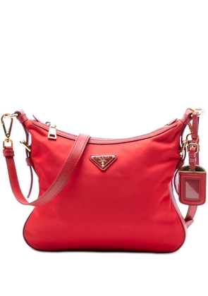 Prada Pre-Owned 2013-2025 Saffiano Trimmed Tessuto Zip Top crossbody bag - Red
