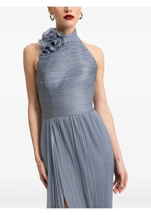 Gemy Maalouf floral-appliqué gown - Blue