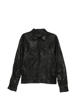Giorgio Brato leather collared jacket - Black