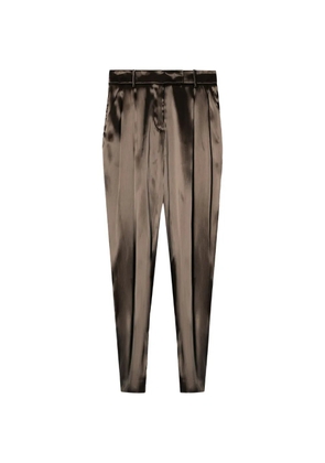 Giorgio Armani pleated tapered trousers - Brown