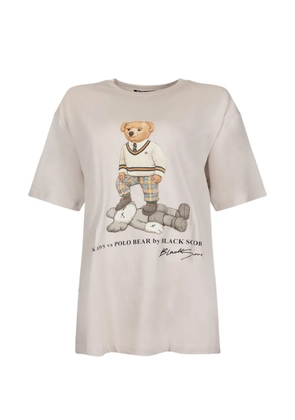 Black Score Polo Bear-print T-shirt - White