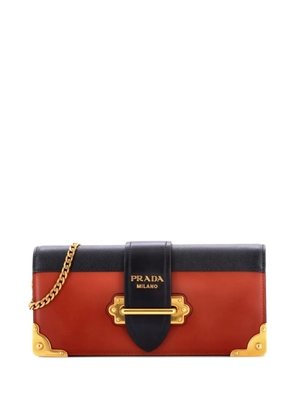 Prada Pre-Owned Cahier Chain City Calf and Saffiano clutch bag - Red