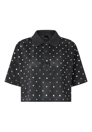 PINKO sequin-embellished polo top - Black