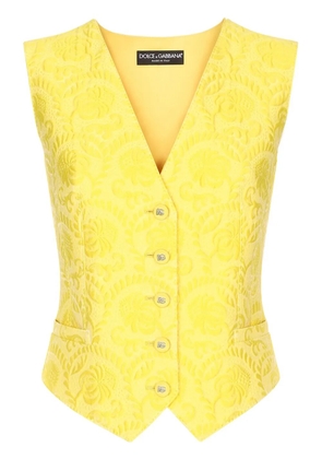 Dolce & Gabbana jacquard cotton-blend waistcoat - Yellow